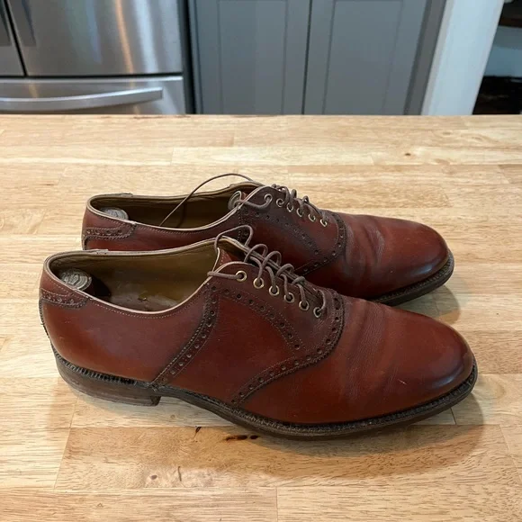 Vintage FOOTJOY Classics Men's Brown Calf Skin Leather GOLF Shoes 12 C 70300 - Picture 1 of 7
